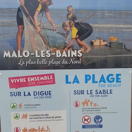 Studio Vue Mer Au Coeur De Malo Les Bains Pieds Dans L Eau Dunkirk Exterior foto